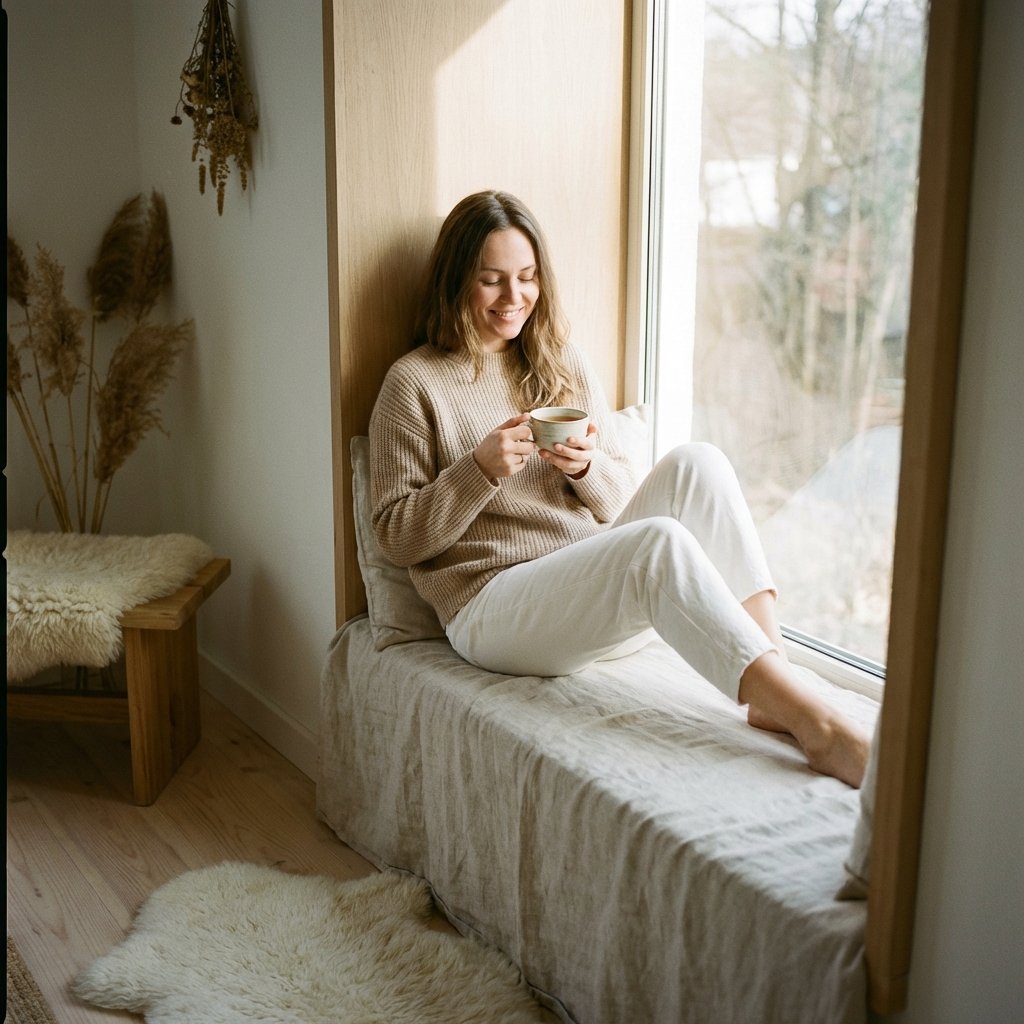 Woman feeling light and balanced